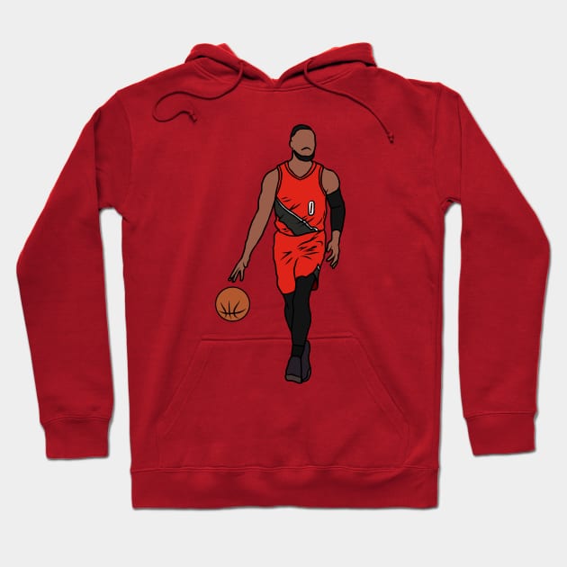 Damian Lillard Dribbling Hoodie by rattraptees